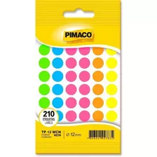 Etiqueta Adesiva Redonda Colorida Neon Tp 12mm Pimaco Cor Colorido Desenho Impresso Cores