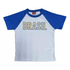 Camiseta Copa Do Mundo Seleção Brasileira Azul Infantil