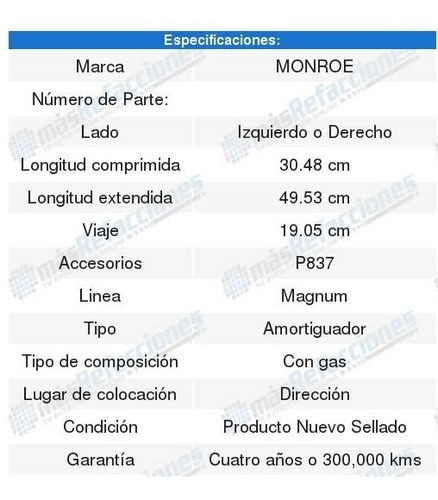 Amortiguador Direccion Monroe Jeep Comanche 1986 1987 1988 Foto 2