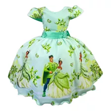 Vestido Tiana A Princesa E O Sapo Disney Verde Menina