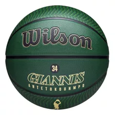 Bola De Basquete Wilson Nba Player Icon Outdoor Giannis #7 Cor Verde