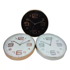 Reloj De Pared, 30cm De Diámetro 3 Colores, En Caja