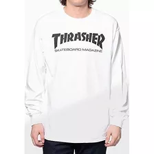 Thrasher Skate Mag Camiseta De Manga Larga Pequeña Blanca