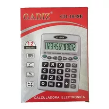 Calculadora 12 Digitos Pantalla Grande Oficina Negocio Color Gris