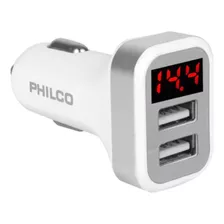 Cargador Auto Dos Usb 3.1a Con Pantalla Led Philco 