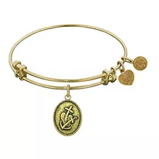 Brazalete - Jewelry Affairs Smooth Finish Brass Faith, Hope,