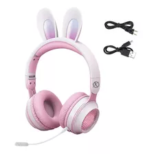 Auriculares Xinua Bunny Brush X-bb Blanco Y Rosa