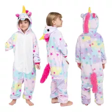 Macacão Pijama Unicórnio Pelúcia Infantil Kigurumi Criança 