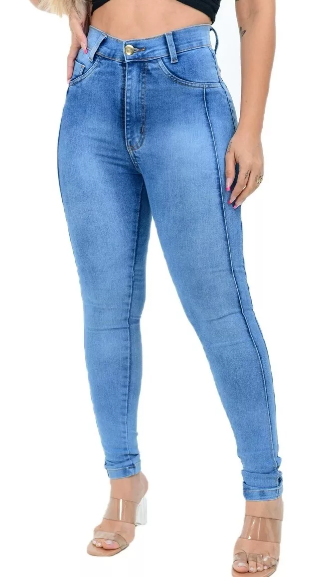 Calça Jeans Feminina Veste Bem Promoção Cintura Alta Lycra