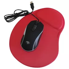 Mouse Optico Gamer Mog016 Gfire + Mousepad Vermelho Liso