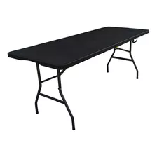 Mesa Plegable Valija 1.80 M Camping Playa Jardín Reforzada Color Negro