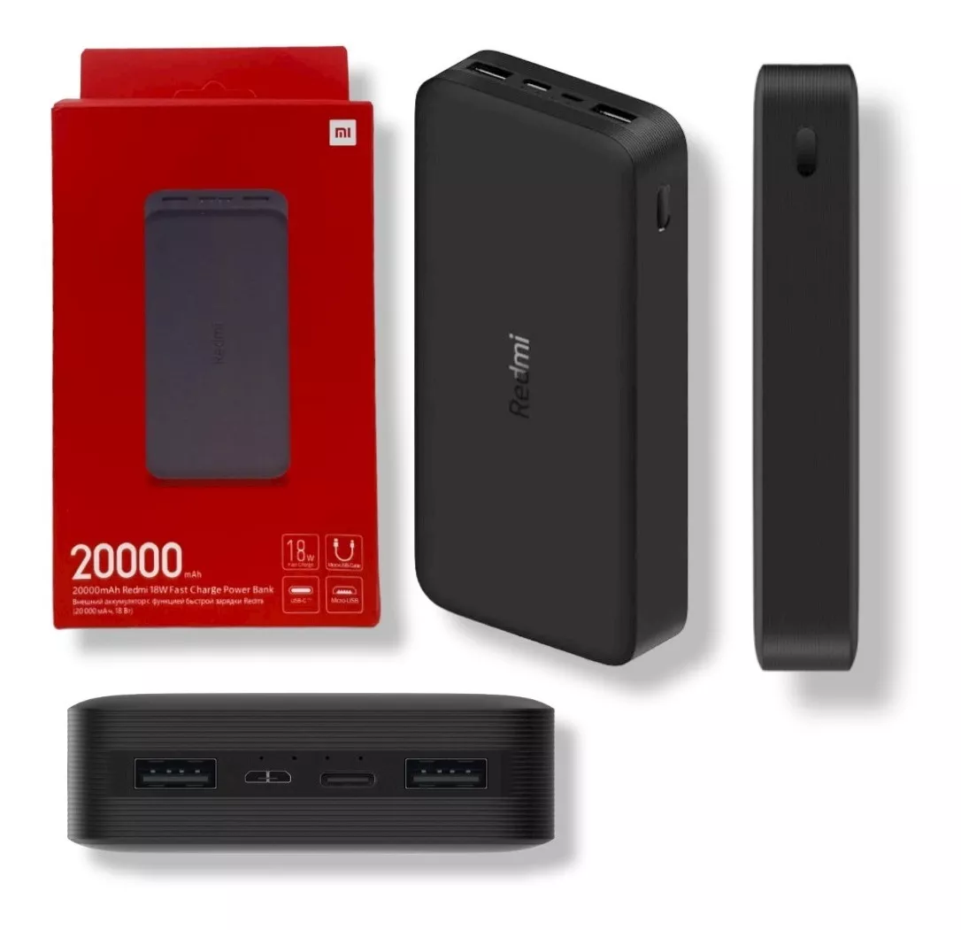 Xiaomi Power Bank Redmi 18w 20.000mah Carga Rápida Original