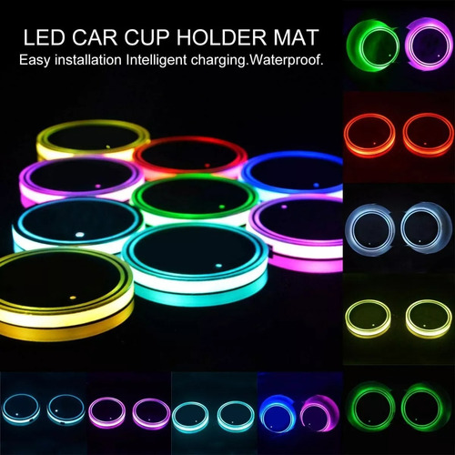 Porta Vasos Luces Led Cambia 7 Colores Emblema Toyota (par) Foto 8