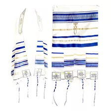 Messianic Tallit Prayer Shawl Royal Blue Gold With Matching 