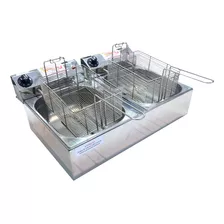 Fritadeira Elétrica 2 Cubas Profissional 9l Compacta Print Cor Inox Frequência 50 Hz 220v