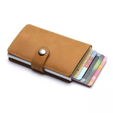 Billetera Tarjetero Rfid Cuero Hombre Mujer Minimalista Brow