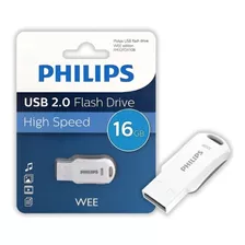 Pendrive Philips Wee 16gb 2.0 Color Blanco