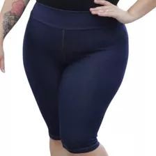 Bermuda Plus Size Cotton Jeans Modeladora Cintura Alta