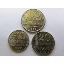 Moedas De 10, 20 E 50 Centavos De 1979 