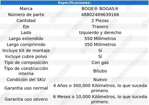 Kit 2 Amortiguadores Tra Boge Phoenix Fwd V6 2.8l 80 Al 84 Foto 2