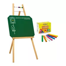 Lousa Quadro Cavalete Infantil Verde + Giz