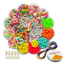 Kit Miçanga Para Pulseira Infantil Com 1.800 Peças + Brinde