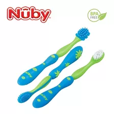 Kit Cuidado Oral Infantil 3 Estágios Azul Ou Rosa - Nuby