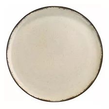 Plato Postre Porcelana Artesanal Filo Envejecid Rustic 19 Cm