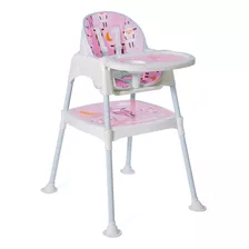 Silla Comedor 3 En 1 Bebé Multifuncional + Obsequio-rosado