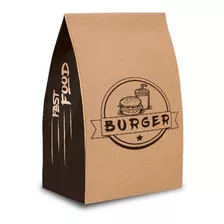  Sacos Kraft Fast Food Delivery Sos 500unid - Pp (18x10x25)