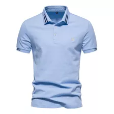 Camisa Polo Algodón Solapa Bordado Casual Hombre