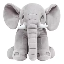 Elefante Cinza Buba De Pelúcia Meu Elefantinho Bebê 30cm Bri