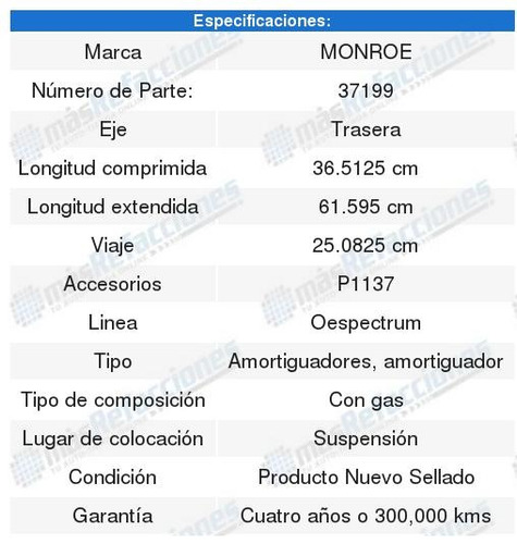 Toyota Rav4 96-05 2 Amortiguadores Oespectrum Oespectrum Foto 2