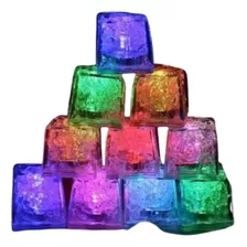 Hielo Cubo Luz Led Luminoso Cocktail Cotillon Colores X48