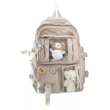 Mochila Escolar Sqy Sqy-6688 Color Beige 35l