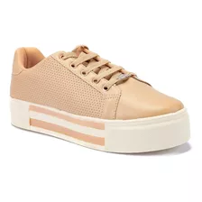 Tenis Plataforma Feminino Nude Confortavel Casual Energy