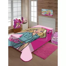 Cobertor Manta Infantil Microfibra Princesa Barbie Rosa