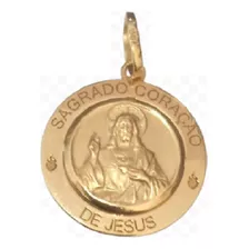 Pingente Ouro 18k Sagrado Coração De Jesus Peso 1 Grama 15mm