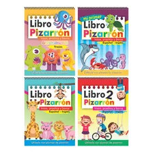 Kit De 4 Libros Pizarrón De Lectoescritura Borrable Mágico 