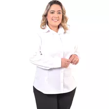 Camisete Manga Longa Camisa Plus Size Para Secretária