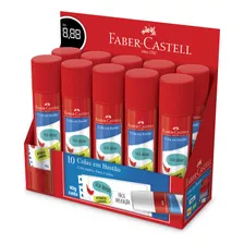 Cola Em Bastão 40g Grande Faber Castell Escolar Lavável 10un