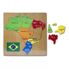 Tabuleiro Didático Mapa Do Brasil Quebra Cabeça Educativo 3d
