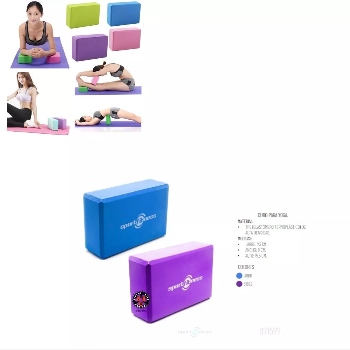 Cubo Bloque Para Yoga Sportfitness Pilates Ladrillo Espuma 