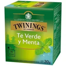 Te Twinings Té Verde Y Menta Caja X 10 Saquitos De 20 Gramos