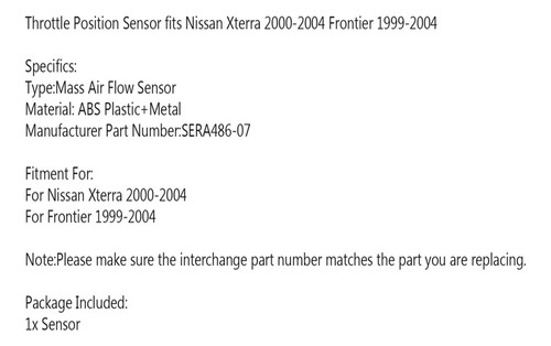 Sensor De Posicin Acelerador Para Nissan Xterra Frontier Foto 5