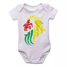 Body Infantil Leão Reggae Jamaica Roupinha Bebê Kids