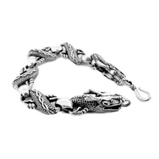 Pulseira Masculina Bali De Prata Fecho Dragão #5732