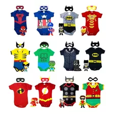 3 Kits Bodies Super Heróis + Máscara (você Escolhe)