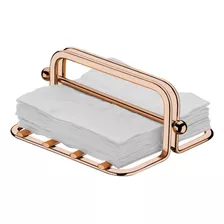 Porta Guardanapos Com Peso Rose Gold Em Aço Carbono Future