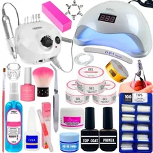 Kit Unha Gel Lixadeira Porquinho Bivolt Completo Alongamento